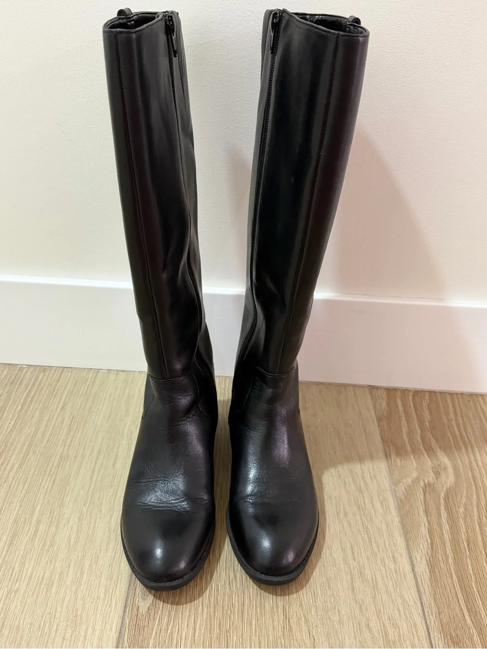 Ralph Lauren Black Leather High Riding Boots